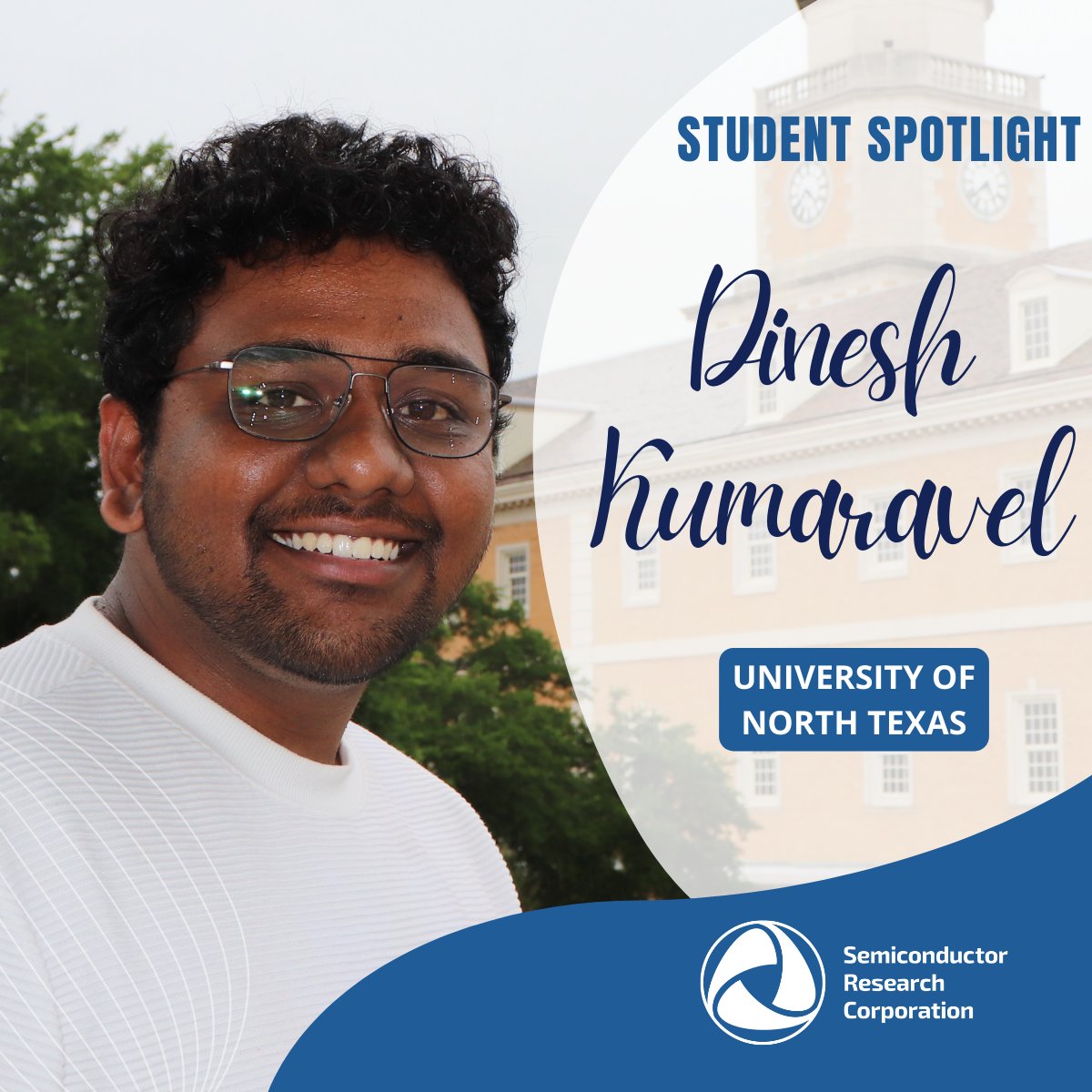 SRC is proud to support the research of future innovators, like Dinesh Kumaravel @UNTsocial! Read his story: linkedin.com/feed/update/ur… #SRCResearchScholars