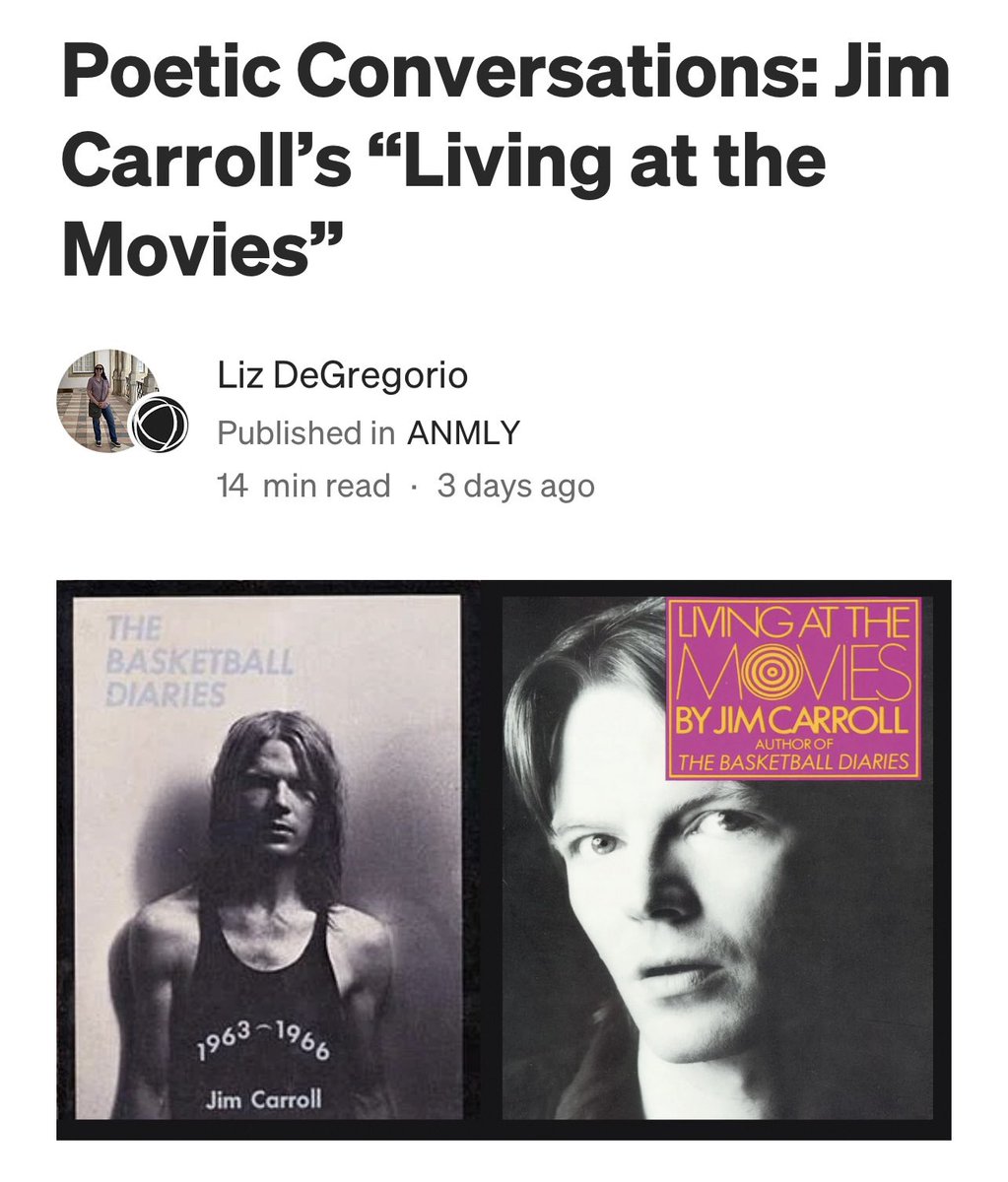 It’s got Leo DiCaprio. It’s got poetry. It’s got childhood crushes. It’s got NYC. 

Many thanks to @poetesss for her thoughtful editing and sharing this on @ANMLY_LIT 💜 #poetry #jimcarroll #inwood 

medium.com/anomalyblog/po…