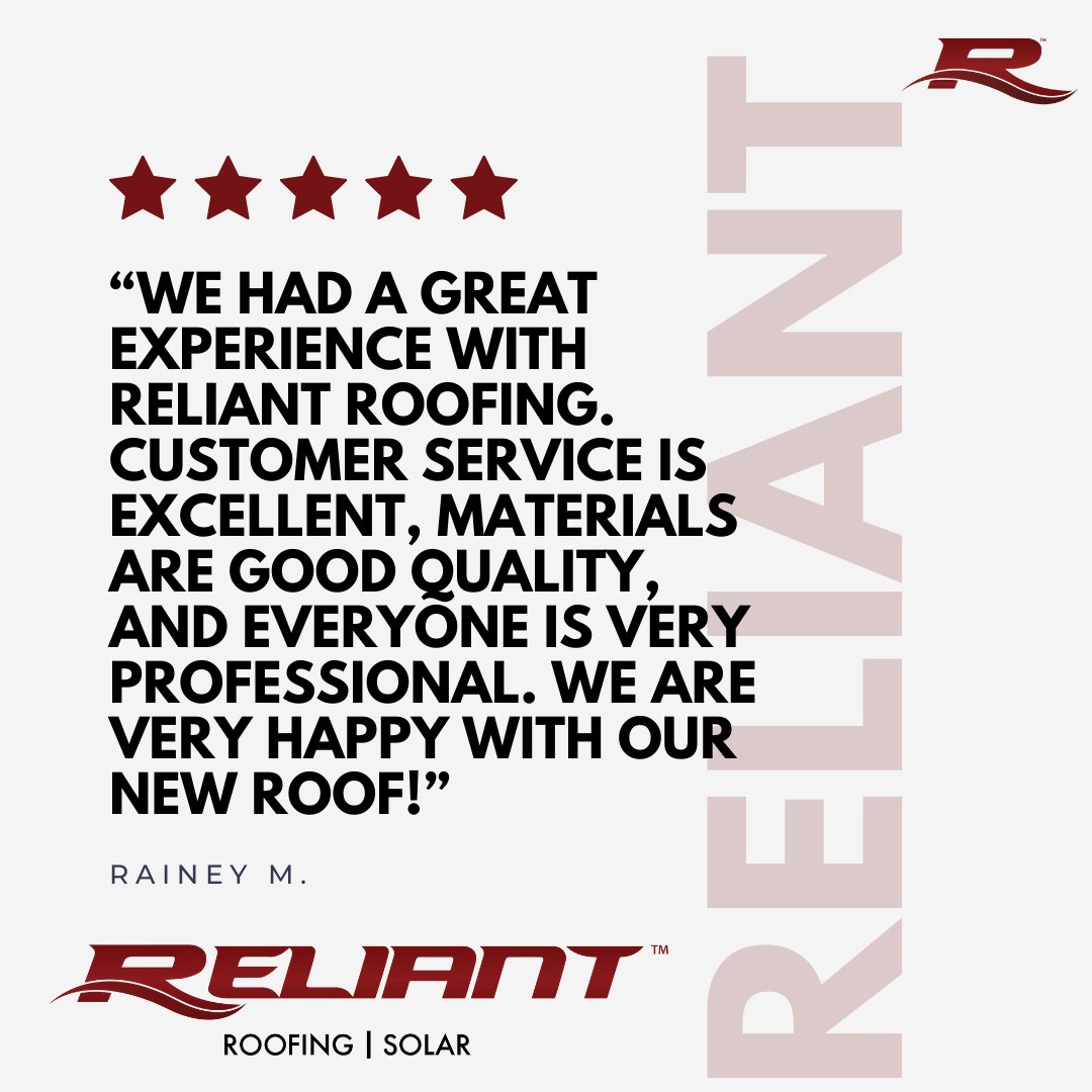 ReliantRoofing1's tweet image. We couldn't be happier to share this glowing review from our amazing client, Rainey M. 🙌 Thank you for trusting Reliant Roofing with your project, Rainey! Your 5-star feedback keeps us motivated and dedicated to delivering excellence every day. #flroofer #roofingfl #jax #duval