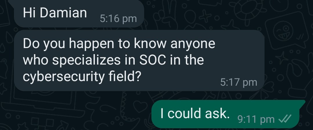 damnsec1's tweet image. Guys, tag SOC people for me under this post along with resources for blue teaming/SOC stuff. My course mate, @saphire_flames_ is starting her journey.
#SOCAnalyst #blueteam #CyberSecurity 
@ireteeh