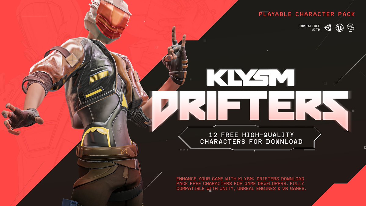 Unleash your gaming potential with Klysm's gift of 12 free characters! 🎮🆓

Experience the thrill of our high-quality Drifter NFT collection at no cost.
Whether you're a gamer or developer, these unique characters will accelerate your development.🚀