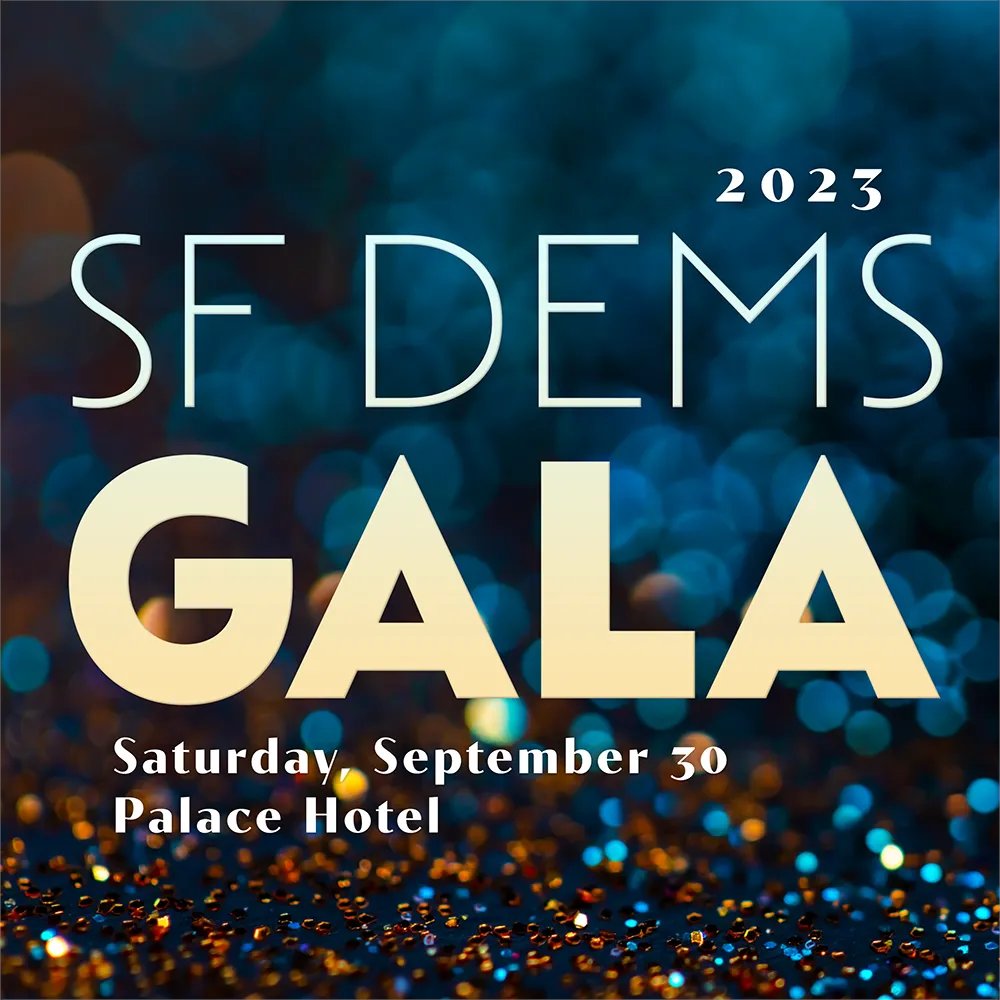 The SF Dems Gala is next week! We'll be honoring Speaker Emerita Nancy Pelosi with our Defender of Democracy Award. Sponsorships and individual tickets sales close tomorrow. Click here for more details: buff.ly/45j54Ex