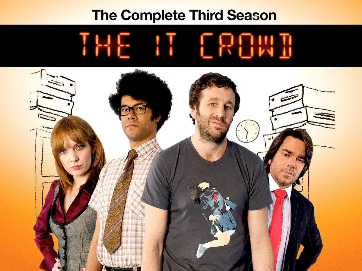 SaveRedlandLibr's tweet photo. 9pm TODAY on #E4Extra
From 2007, s3 Ep 1 & 2 of #Comedy “The IT Crowd” written & directed by #GrahamLinehan
🌟#ChrisODowd #RichardAyoade #KatherineParkinson #MattBerry #ChristopherMorris
#TheITCrowd
Ep1 ("From Hell") & Ep2 ("Are We Not Men?") https://t.co/LwK2Hv7Gtr