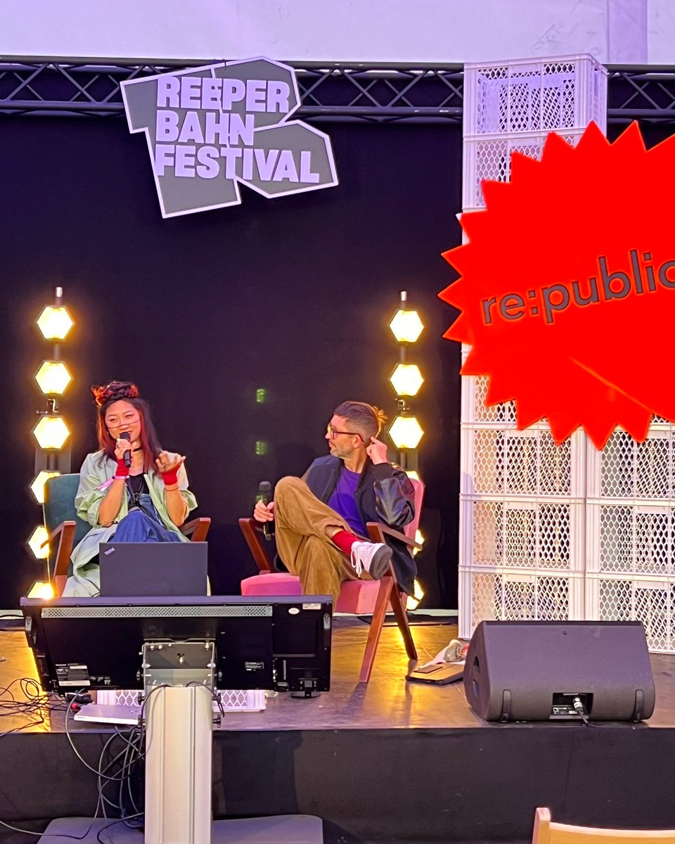 alias_eitel's tweet photo. Discussing creative processes with #Al in #music with the artist and scholar @PortraitXO at @republica x @Reeperbahn_Fest in #Hamburg - To be continued ∞ Foto credits @netzpolitik #rprbf #rbf https://t.co/wc6NNVeKba