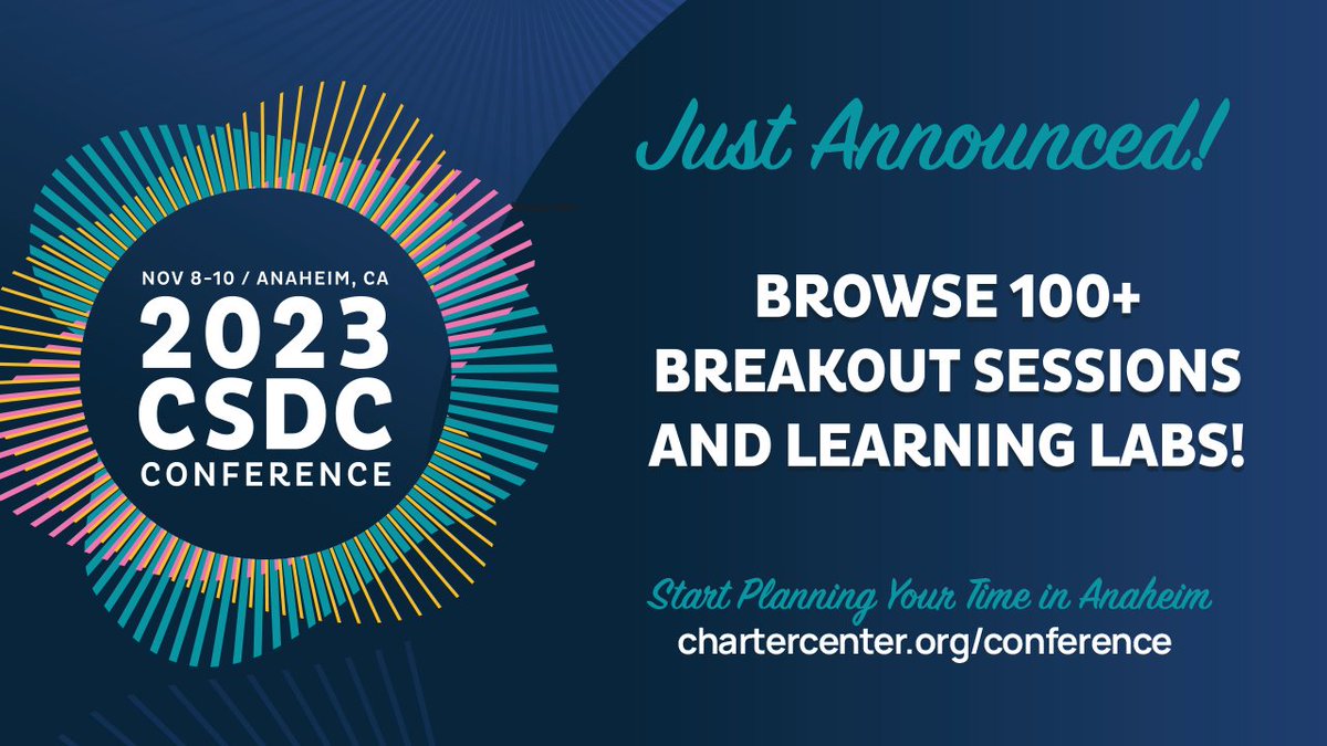 Start planning your time in Anaheim! CSDC has released 100+ breakout sessions and learning labs that will be presented at the 2023 CSDC Conference on Nov 8-10 in Anaheim. Use the search tool to browse #23CSDC by strand, time, format, and presenter: csdcconference.org/2023/program/s…