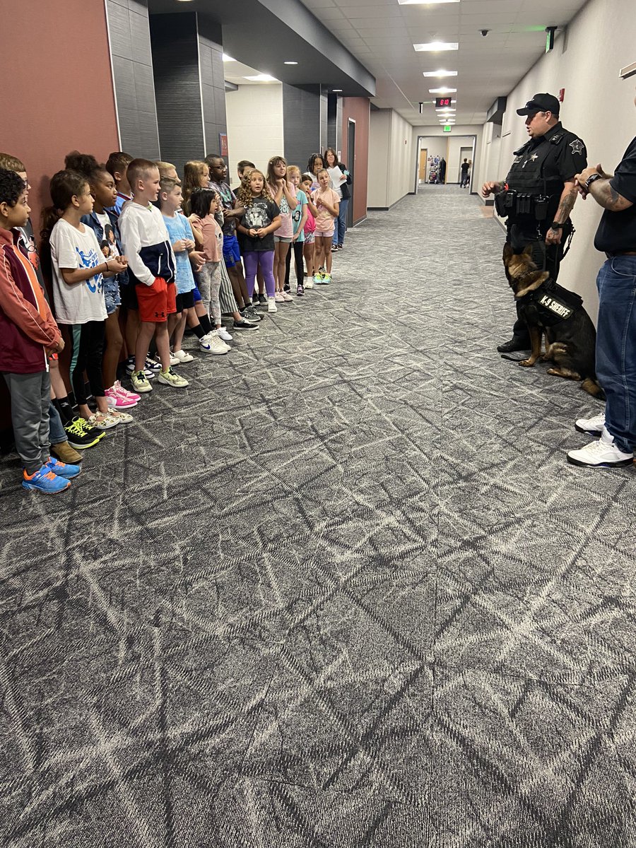 MrsBulthuis's tweet photo. We had a visitor in the hallways today. Pyro and his handler were visiting Red Cedars today! #myredcedars #partofthepride https://t.co/iLRbcN9kBi