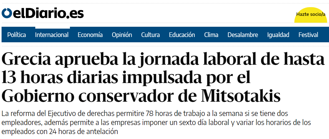 Ma_WuKong's tweet photo. 🇬🇷 Se ha aprobado. 

En Grecia será legal la jornada laboral de 13 horas al día. https://t.co/5RvcdijheT