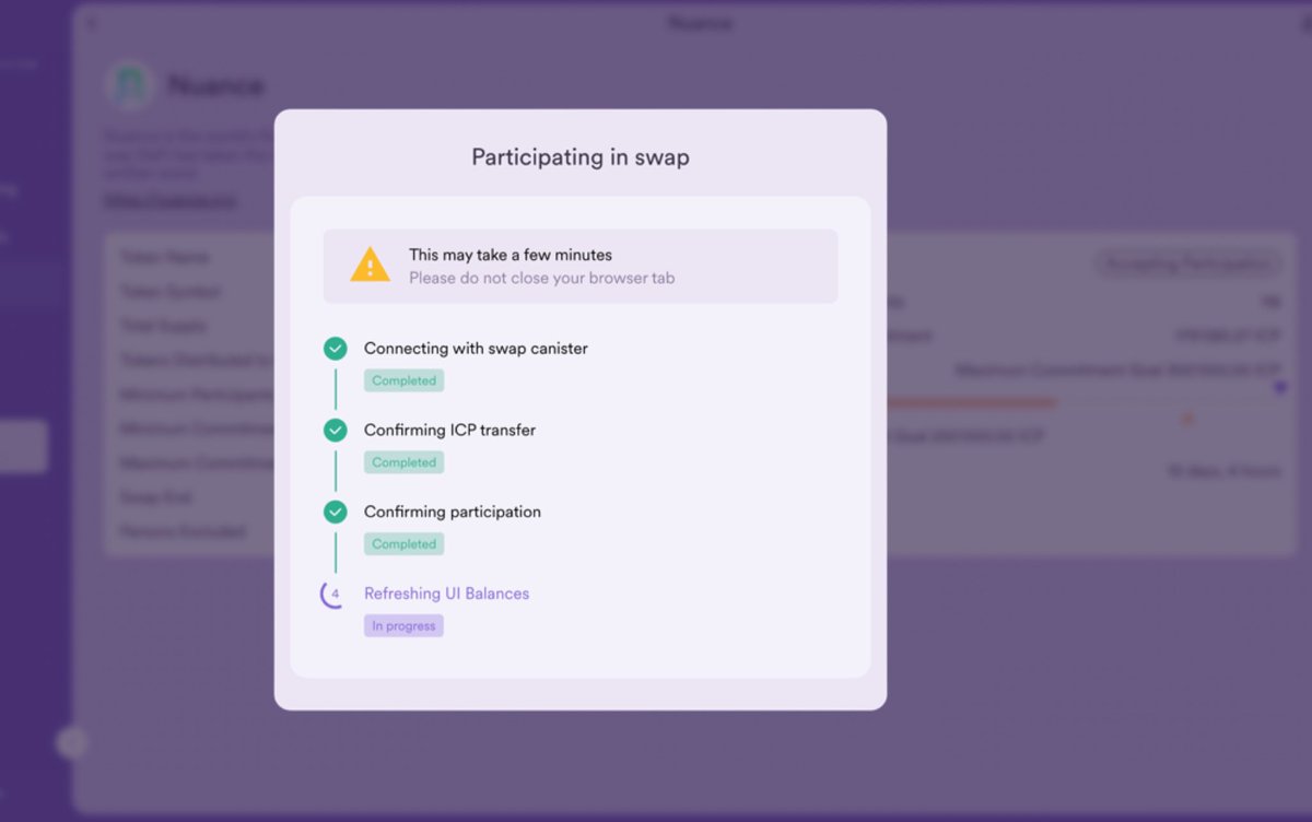 𝗣𝗮𝗿𝘁𝗶𝗰𝗶𝗽𝗮𝘁𝗶𝗻𝗴 𝗶𝗻 𝘀𝘄𝗮𝗽 to be a co-owner of a completely decentralized writing platform, <a href="/nuancedapp/">Nuance DAO</a>. ✍️

Come join me and own a piece of the entire platform’s past, present &amp; its future! 

A Decentralized Writing Platform is here! 🙌

🔗nns.ic0.app/project/?proje…
