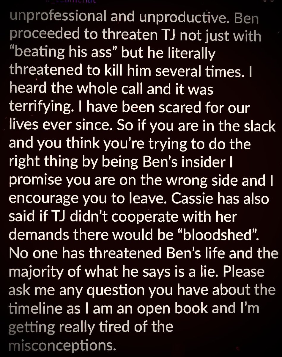 BenArmstrongsX's tweet photo. Should they leave or…

LMAO

7 people sent me this today. It was only up for 2 minutes.

Difference here is I have receipts. Police reports. Screenshots. Recorded in person conversations directly from the office. Recorded meetings.

Get off the ship before it’s too late. https://t.co/0JCjb92jGZ
