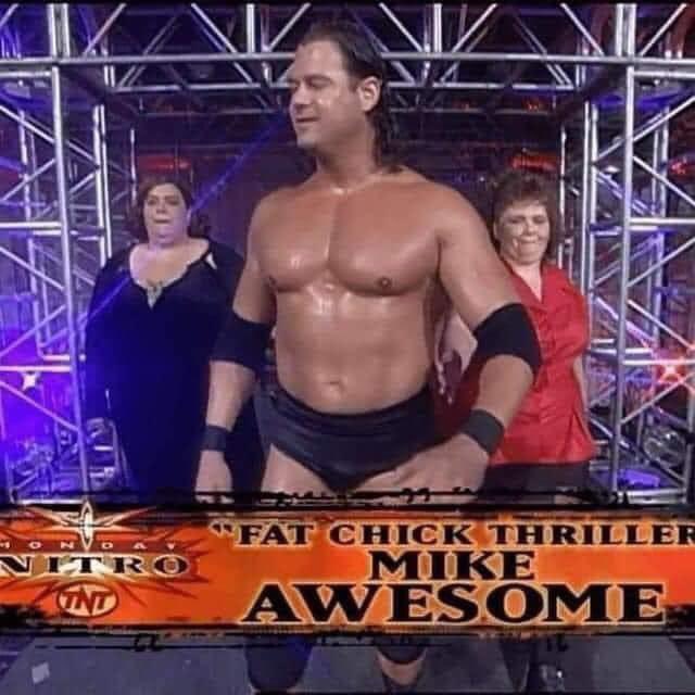 The 90s, simpler times. #wcw  #mondaynightnitro #mikeawesome