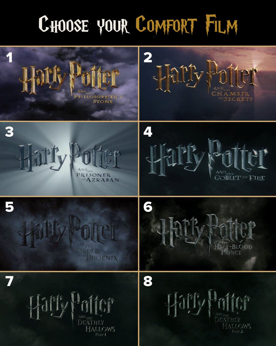 TheDailyHPotter's tweet photo. Which film is your favourite? 🍿 https://t.co/yqg23k7kAr