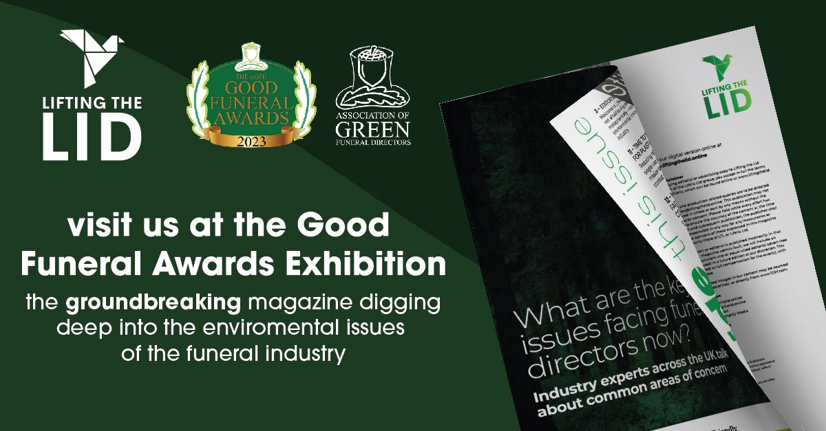 Looking forward to seeing everyone tomorrow at the Good Funeral Awards Exhibition 🌎 liftingthelid.online #ChangingTheWorldTogether 💚 #DigDeep #LiftingTheLid