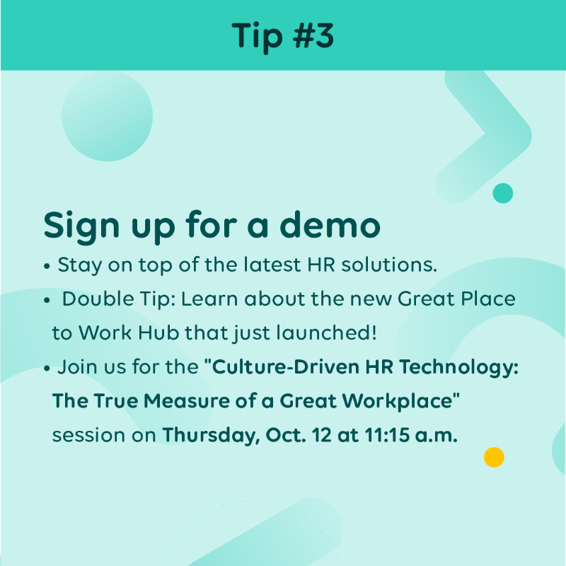 UKGInc's tweet photo. Don’t miss the action at HR Tech 2023! 

We’re sharing our top six tips for getting the most out of this year’s show.

#WeAreUKG #HRTech #UKGBlog #BlogPost #HRConference #ConferenceTips @HRTechConf