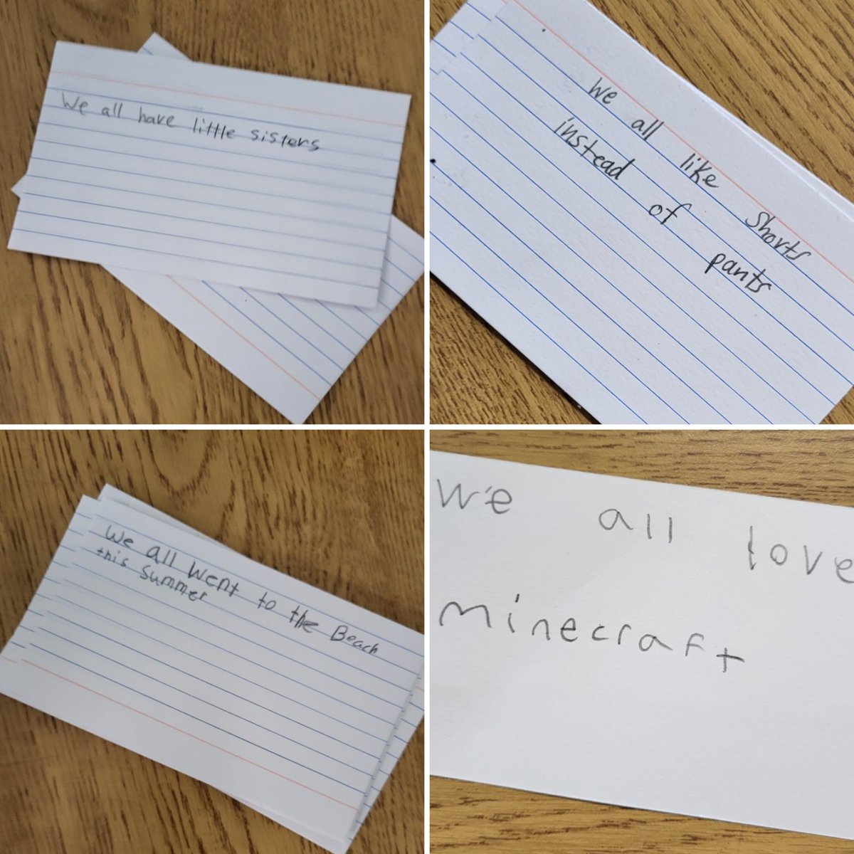 DKarashialis's tweet image. STEM and team building all in one! We wrote something we had in common with everyone in our group on an index card. We tried to find as many commonalities that we could. Then, we used our cards to build the tallest tower possible. #classroomcommunity