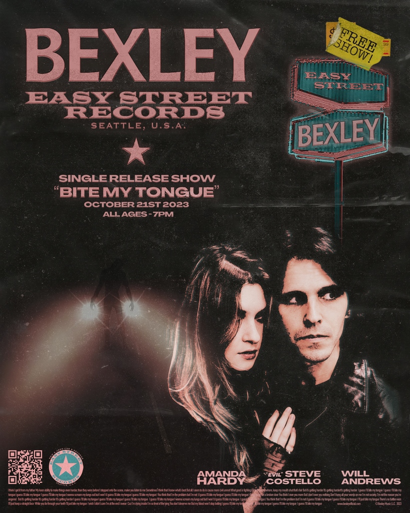 🎸 Get ready to rock with BEXLEY at Easy Street Records 🤘🔥 After an epic UK tour, they are back and ready to blow your mind with their new single release! 🎶💥 Mark your calendars for the show: October 21st 7PM FREE and ALL AGES! 🆓🌟 Don't miss out!