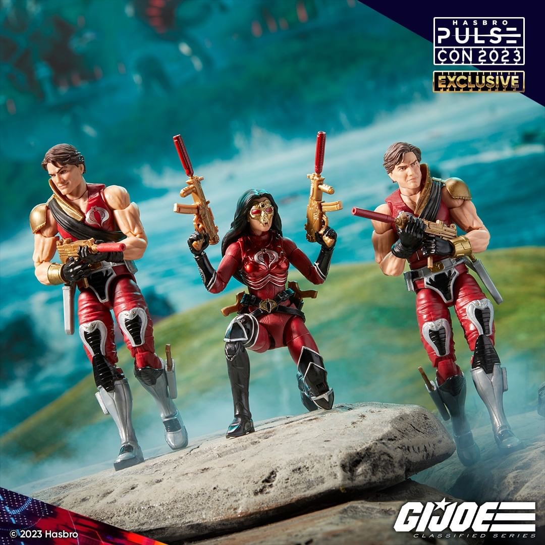 collectxdestroy's tweet image. Lookout, #GIJoe fans! The Crimson Strike Team is ready to seize control within Cobra. Featured at #HasbroPulseCon, the Crimson Strike Team is coming to the G.I. Joe Classified Series for the first time ever! This multi-pack comes with Baroness, Tomax and Xamot along with 27…
