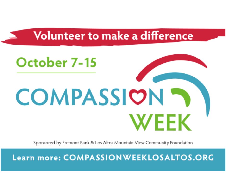 LAMVCF is proud to be a sponsor of Compassion Week 2023. Register now to give back to the community. All ages are welcome.
compassionweeklosaltos.org
#CompassionWeek #losaltos #mountainview #LAMVCF