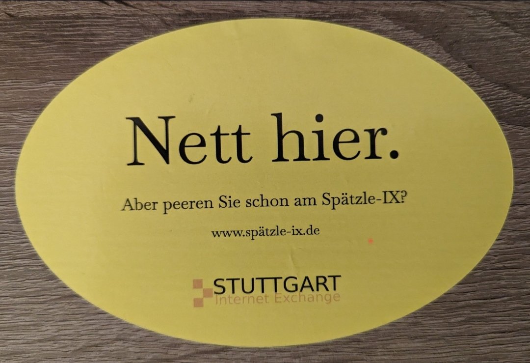 Also Maultaschen und Marketing scheinen die im Schwabenland zu können...toller Hinweis zum Peering!