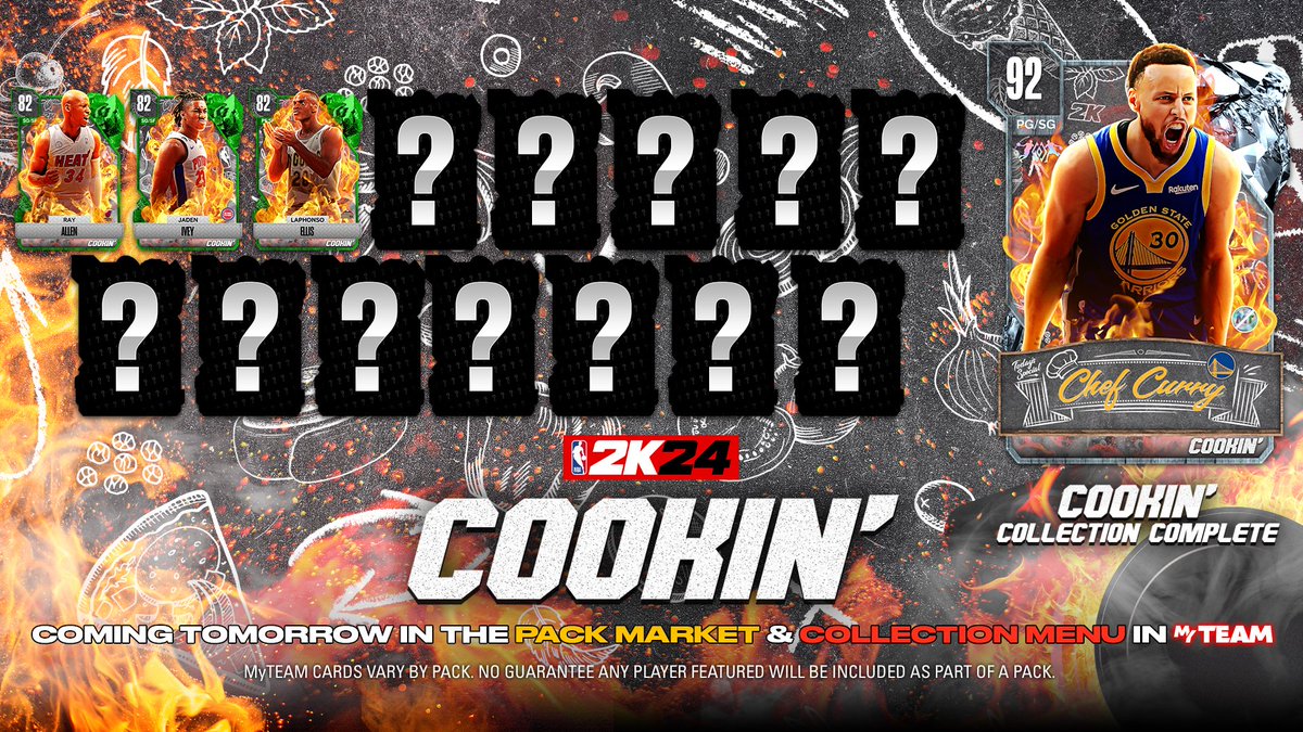 NBA2KMyTEAM's tweet image. 🚨 MyTEAM News 🚨  
The Cookin’ Collection is coming to MyTEAM and the first players drop tomorrow!  
Learn more in the MyTEAM Playbook: nba.2k.com/2k24/myteam/se…
