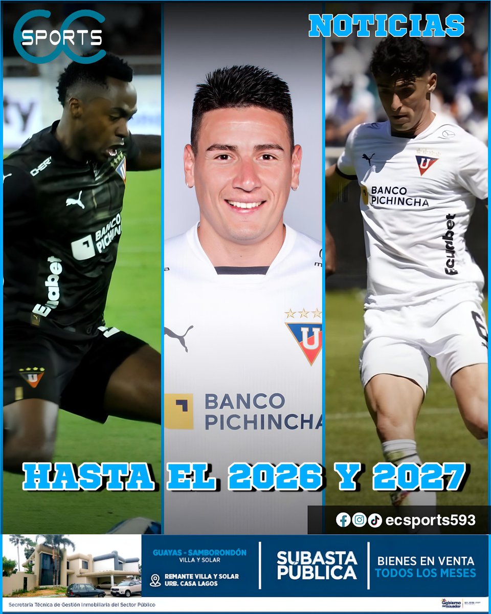 ecsports593's tweet photo. #ATENCION
Todo listo para la renovación de #RenatoIbarra, #MauricioMartinez y #FacundoRodriguez, los dos primeros se quedarían en #LDU hasta el 2026, mientras que Rodríguez hasta el 2027.
#EcNews https://t.co/FNPK0arPoo