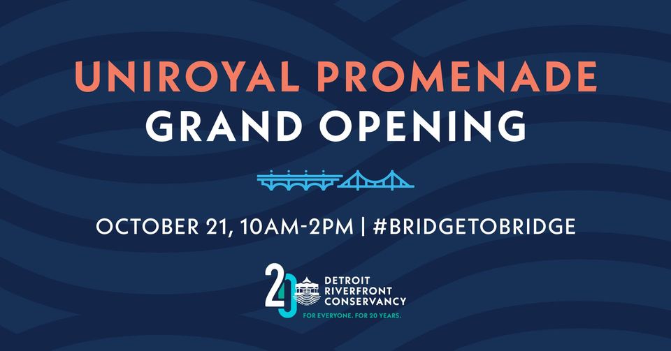 DetroitGreenway's tweet photo. .@DetroitRvrfrnt Uniroyal Promenade Grand Opening is Saturday Oct 21st from 10am-2pm. #bridgetobridge
Register at https://t.co/gTylZiFuFI https://t.co/4wjbx1toW8