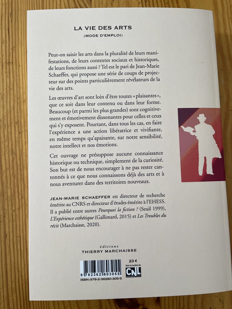 Aujourd'hui en Librairie ! Le nouveau livre de Jean-Marie SCHAEFFER, "La vie des arts (mode d'emploi)". 
éd. Thierry Marchaisse
editions-marchaisse.fr/catalogue-la-v…
#JeanMarieSchaeffer #Laviedesarts #ThierryMarchaisse #art #IntelligenceArtificielle