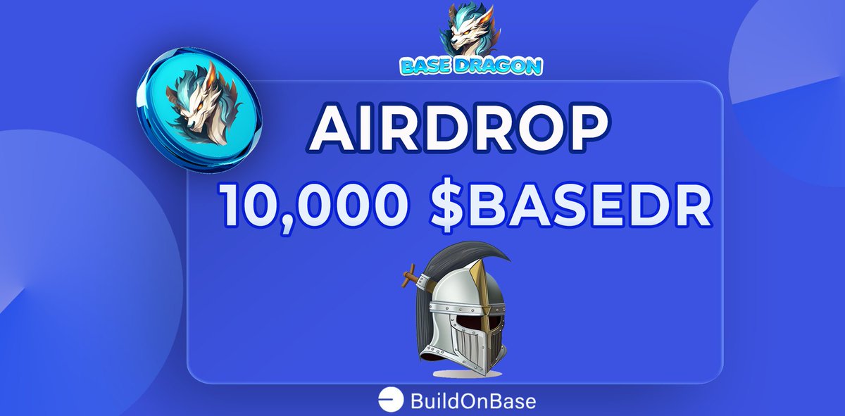 BaseDragonSwap's tweet photo. 📣 Airdrop 10,000 $BASEDR 🌀
Who needs a $BASEDR today?
⏬ Join events here: https://t.co/9olAEVgeOC
🌐 Website : https://t.co/ayz8X9c1j0
#BuildOnBase #BaseDragon $BASEDR https://t.co/fzCs3TzVBA