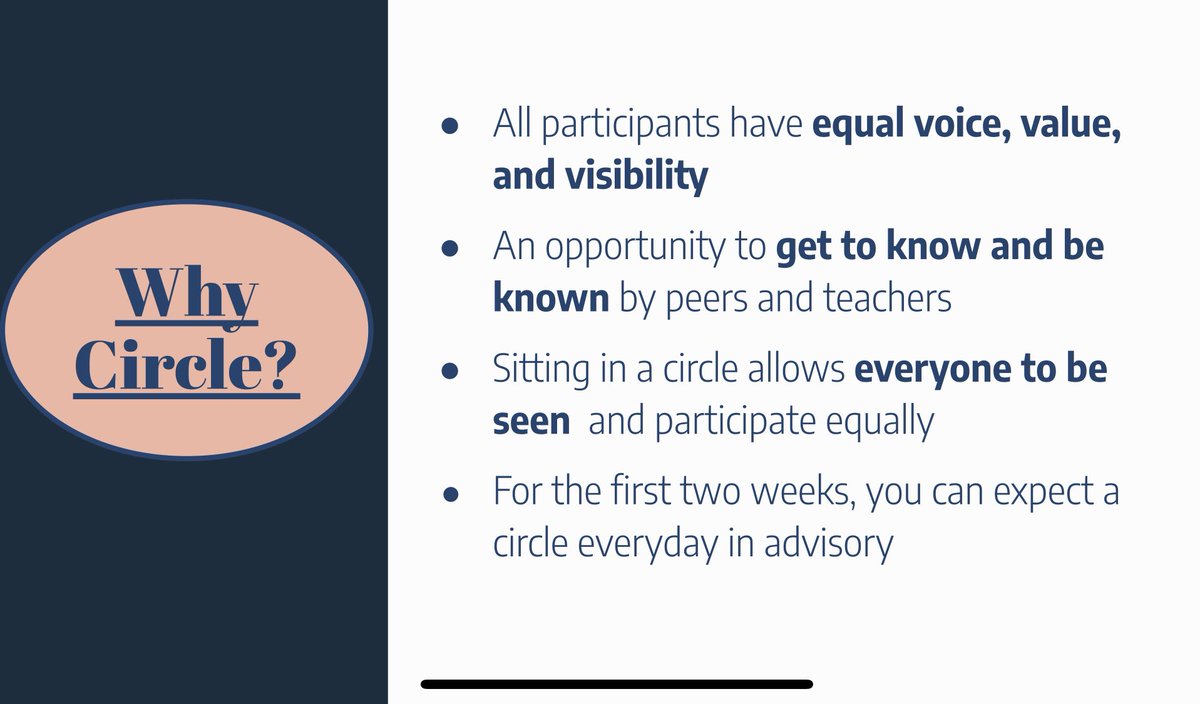 triciapettis10's tweet photo. On Fridays in advisory we have extended time for Circles. Everyone is engaging in the same circle building wide. Today learners personalized a bead to make our circle talking pieces. #community #SEL #restorativemindset #multigradeadvisory #belonging https://t.co/RvsOiMqPVE