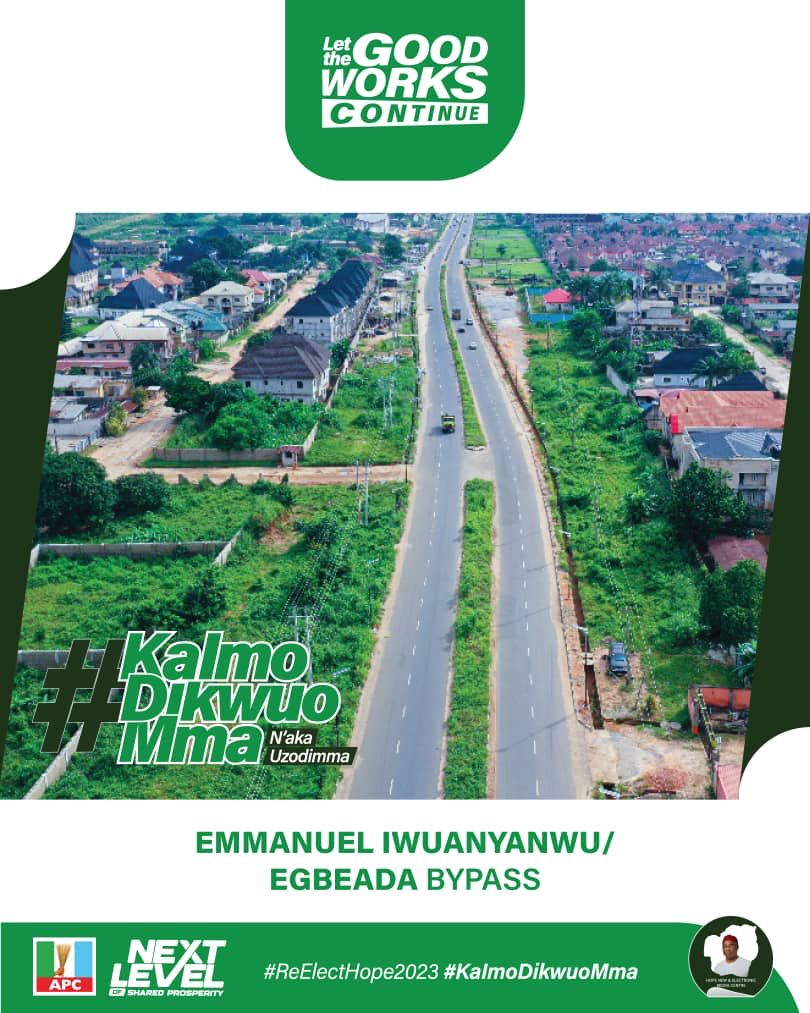 BryteDude's tweet photo. Commuters on the Emmanuel Iwuanyanwu/Egbeada Bypass will always remember Gov. @Hope_Uzodimma1 as the Governor who addressed the deplorable condition of the road that lingered for years.

#KaImoDiKwoMma
#HopeInImo https://t.co/fM2t2zM0PF