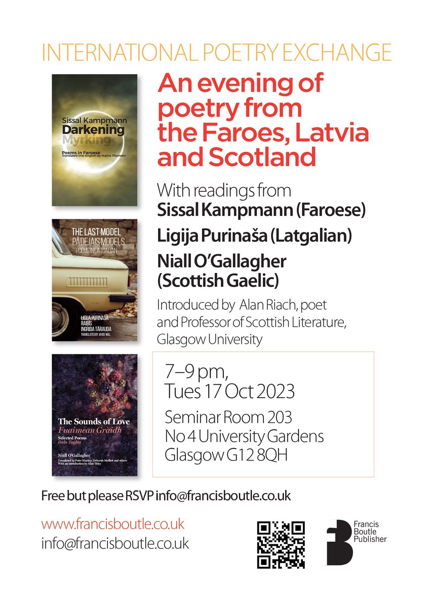 Two chances to catch poetry in #Faroese #Latgalian (#Latvia) and Scottish #Gaelic in #Glasgow and #Edinburgh @LV_Literature @LeughLeabhar @FaroesinLondon @far_lit @MPTmagazine @PoetryScotland It's free but RSVP