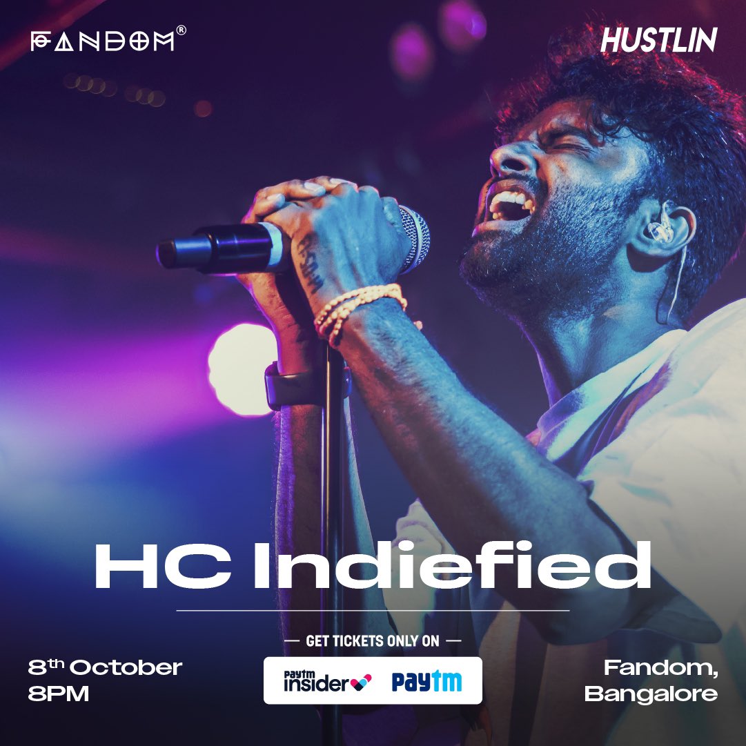 HCINDIEFIED next stop . NAMMA BENGALURU on OCT8th at FANDOM. . Click below & Grab ur tickets asap insider.in/hc-indiefied-o…