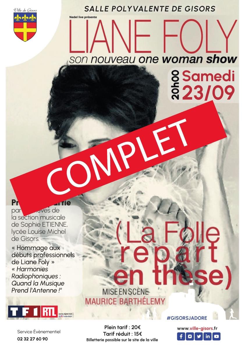 GisorsOfficiel's tweet image. Le spectacle de Liane Foly est complet ! ⭐️

👩‍🎤 Victime de son succès ! Il n'y a plus de place disponible à la vente ❌ pour le spectacle de Liane Foly "La folle repart en thèse" samedi soir à la salle polyvalente de Gisors. 

#Gisorsjadore #lianefoly #onewomanshow