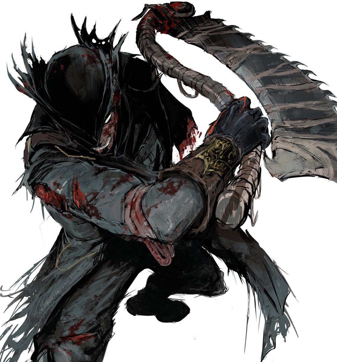 狩人|ハンター(bloodborne) 「よく使う大好きな武器 」|グリ男のイラスト