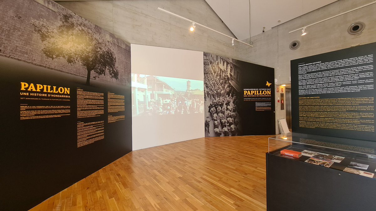 ViridianEstudio's tweet photo. 🙌¡Gran acogida de la exposición "Papillon" 📽️ en #Hondarribia! Muy agradecidos al alcalde y el concejal de Cultura por el apoyo a este proyecto que nace de Pedro Usabiaga, gran artífice de esta interesante #muestra, Recuerda el #rodaje de la popular película 🎬 aquí en 1973 https://t.co/IAmC5prJM6