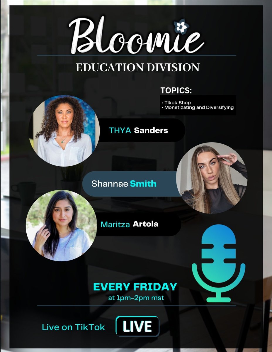 YA'LL HAVE BEEN ASKING!!!! 🎉🎉

TIKTOK SHOP IS ON FIRE AND WE ARE GOING TO TALK ABOUT IT!!! 

Join us today and every Friday at 1pm MST 

<a href="/bloomiecreators/">Bloomie</a> and <a href="/MaritzaArtola/">Maritza | Creator & Social Media Strategist</a>  and myself will be diving into these topics today and if you can't make it but want to catch the recap