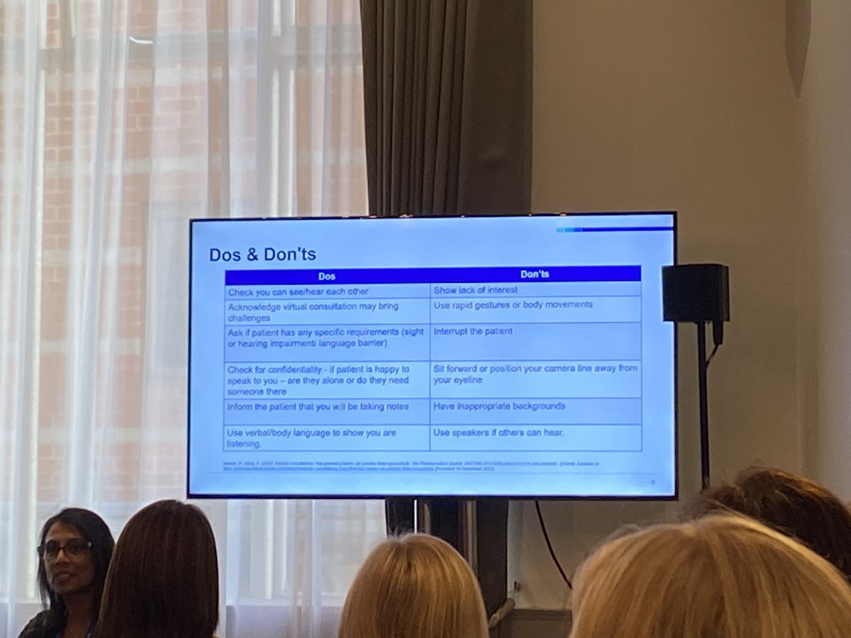 Kulpna and Tracey delivering an extreemly important message in an engaging and humorous way. Plenty to reflect upon and ensure we always make sure we provide #patientcentredcare during our virtual consultations 

#makinganimpact
#APTUK2023