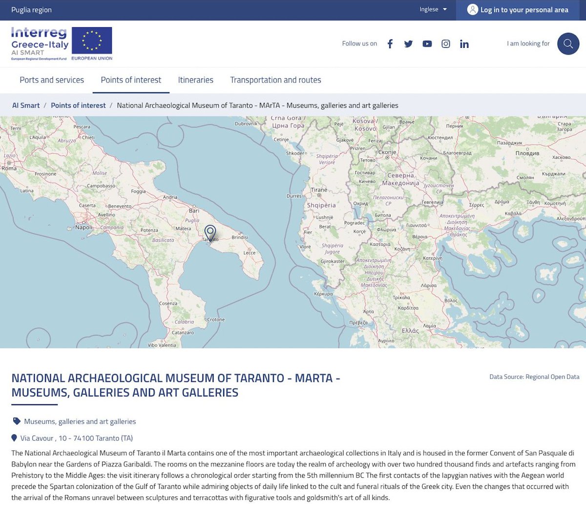 AiSmartProject's tweet photo. Do you know that thanks to the #AISMART Platform you have the opportunity to consult and learn more about the over 2000 cultural and environmental points of interest 🏛present between #Greece and #Puglia?

🧳Let the journey begin! 👉🏻https://t.co/cwA5JAVe3B

@Interreggr_it https://t.co/5xWA8HOC8F