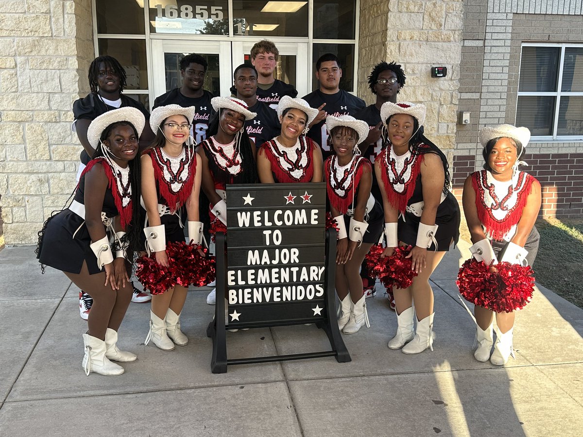 Westfield Mustang Football (@fb_westfield) on Twitter photo Hey <a href="/MajorElementary/">Major Elementary School</a> it’s Game Day!!! Great morning greeting y’all as the school day begins!
Spreading #MustangPride throughout our community!! Looking forward to seeing y’all at the game!
Planet Ford Stadium 7pm!! Hey <a href="/MajorElementary/">Major Elementary School</a> it’s Game Day!!! Great morning greeting y’all as the school day begins!
Spreading #MustangPride throughout our community!! Looking forward to seeing y’all at the game!
Planet Ford Stadium 7pm!!
