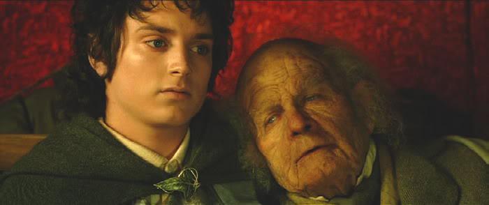 TolkienSociety's tweet photo. On this date in Middle-earth. TA 3021: Frodo meets Bilbo, Gandalf, Galadriel &amp; Elrond; they go to Grey Havens. #HobbitDay Image: The Lord of the Rings: The Return of the King #OTD https://t.co/CpVxf44CLP
