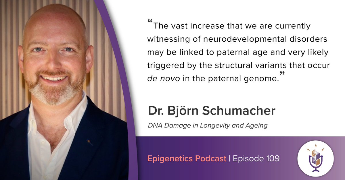 [NEW Podcast] 🎙️We talked with Björn Schumacher from the Institute for Genome Stability in #Aging and Disease at Univ. of Cologne about his work on DNA damage in longevity & aging. Listen to this & all 109 episodes of the #Epigenetics #Podcast here ➡ bit.ly/46i2KOT