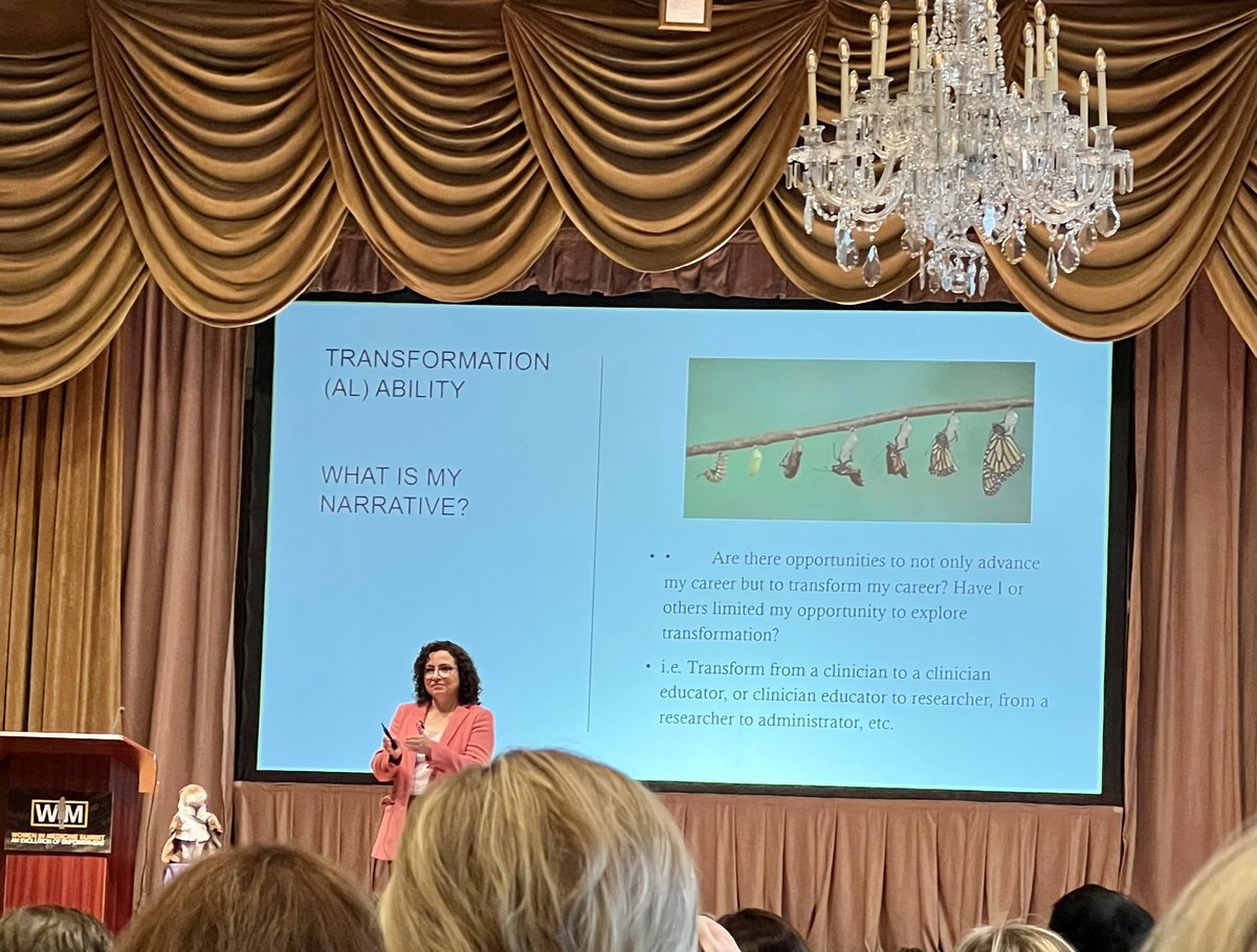 Career is dynamic-we should constantly be seeking ways to transform our career and determine our own narrative. Excellent talk by Dr. Monica Vela at WIM 2023 #WIMStrongerTogether #WomenInSTEM