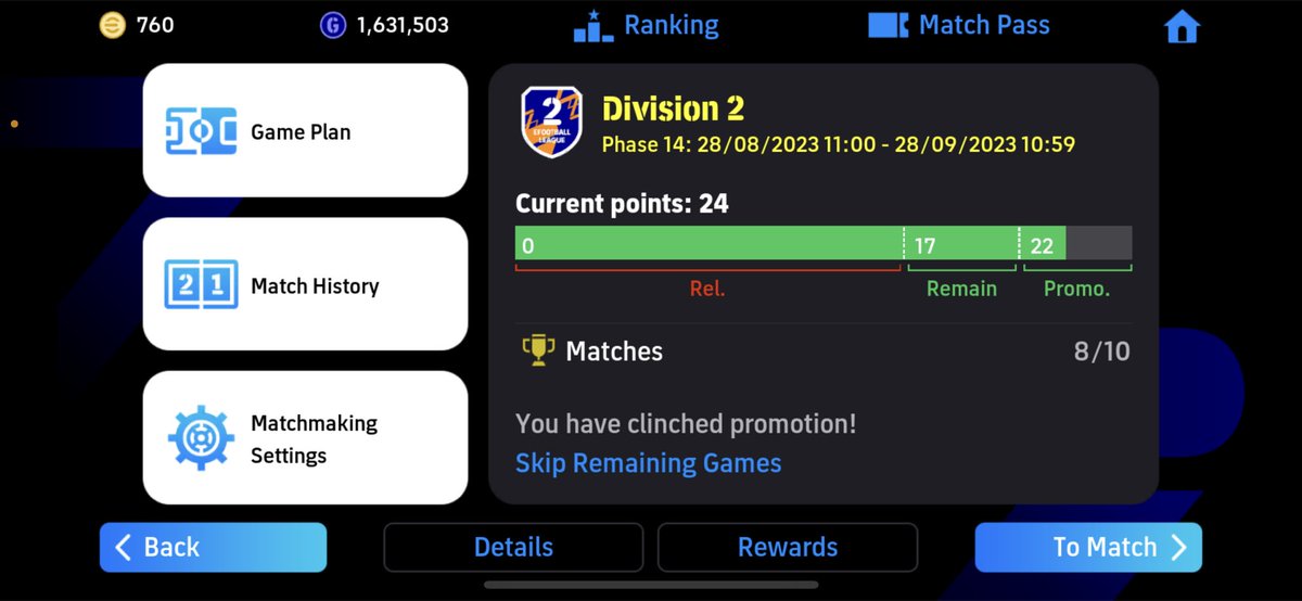 やっとチュートリアルが終わりました
全勝で行けて良かった

 #イーフト 
 #eFootball2024