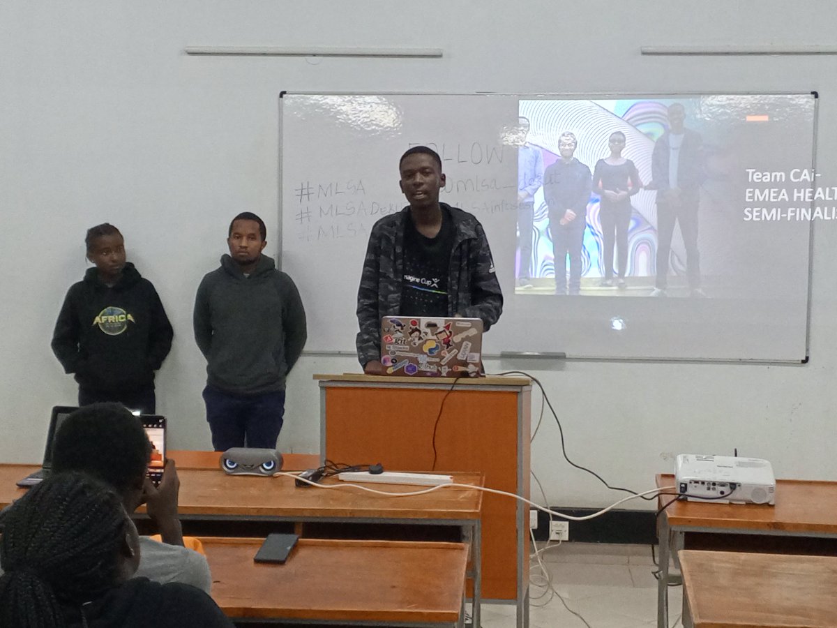 mlsa_dekut's tweet photo. Team CAi from @DeKUTkenya sharing their experience in the Microsoft imagine cup being EMEA health semi finalists
#MLSA #MLSADeKUT #MLSAinfosession https://t.co/JcY8VkGkuA