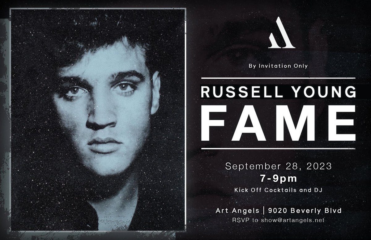 Art Angels (@artangelsla) on Twitter photo gm ✨🚨
“FAME” by <a href="/_russellyoung/">RUSSELL YOUNG</a> opens next Thursday, September 28 from 7-9pm. Showcasing pop culture icons as they burst into the zeitgeist, “FAME” highlights the idolatry of youth from the lens of a master.
RSVP to show@artangels.net for you & your esteemed guests gm ✨🚨
“FAME” by <a href="/_russellyoung/">RUSSELL YOUNG</a> opens next Thursday, September 28 from 7-9pm. Showcasing pop culture icons as they burst into the zeitgeist, “FAME” highlights the idolatry of youth from the lens of a master.
RSVP to show@artangels.net for you & your esteemed guests