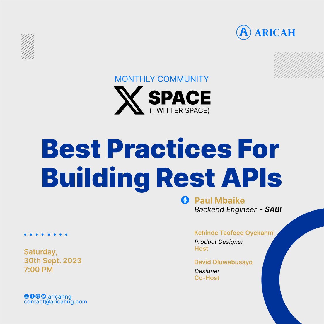 crud_engr's tweet image. Doing something the right way is the best. Join us in this session to learn the best practices for building Rest API🥳