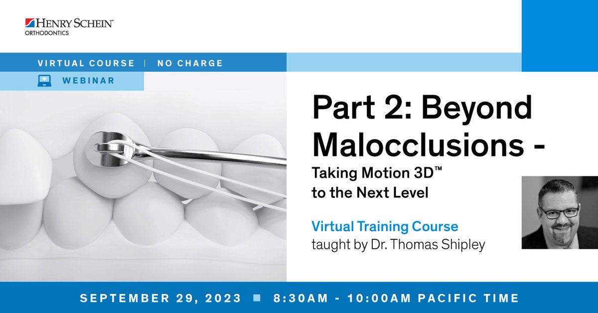 HSOrtho's tweet photo. One week from today! Don't miss our webinar - Part 2: Beyond Malocclusions - Taking Motion 3D to the Next Level. Register now at https://t.co/cRdndLUojE https://t.co/ISQPNBH5DT