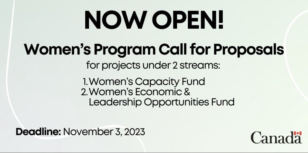 Are you an organization in Canada that supports women, Indigenous communities, or other equality-deserving groups and have a track record of promoting gender equality? You might be eligible for funding! 

Learn more and submit your application by Nov 3

women-gender-equality.canada.ca/en/funding/fun…