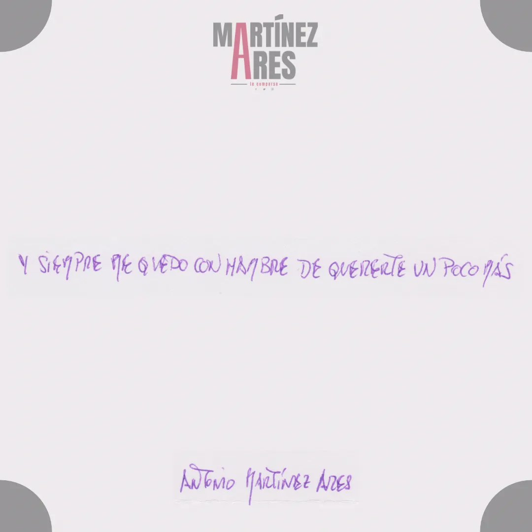 ComparsaAres's tweet photo. ✍️ De puño y letra... "Siempre me quedo con hambre de quererte un poco más". https://t.co/704WjeNENy