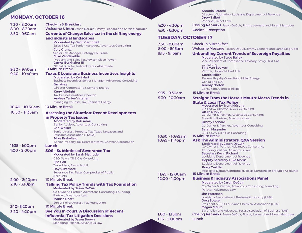 It's what you've all been waiting for.....Advantous &amp; Savvy's 2023 SALT Summit agenda is here! This seminar will feature panelists including representatives from the <a href="/txcomptroller/">Texas Comptroller</a>, <a href="/larevenue/">Louisiana Department of Revenue</a>, <a href="/TaxFoundation/">Tax Foundation</a>, key business and industry leaders, and multiple renowned tax experts.