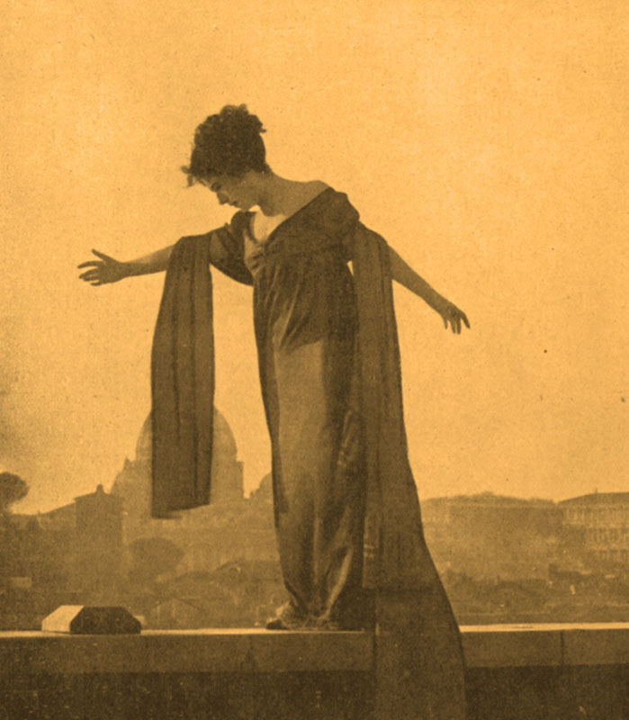 ElenaCartier's tweet photo. La (vera) storia di Francesca Bertini. 
Settembre 1917. La grande cinematografia che la Caesar Film, con una grandiosità di mezzi sbalorditiva ha tratto dalla Tosca di Vittoriano Sardou, è quasi finita. Le ultime scene si vanno girando in questi giorni. https://t.co/8o31FT99N2